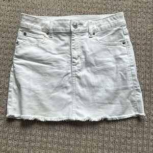White Jean Mini Skirt